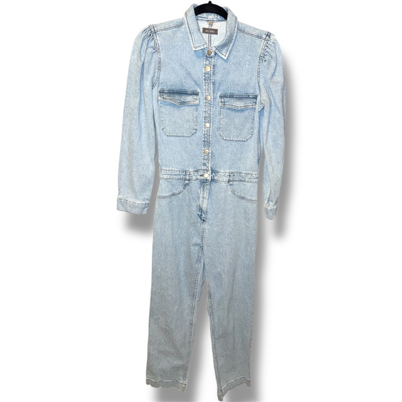 Anthropologie DL1961 Freya Powder Light Denim Easy Stretch Jumpsuit Size S